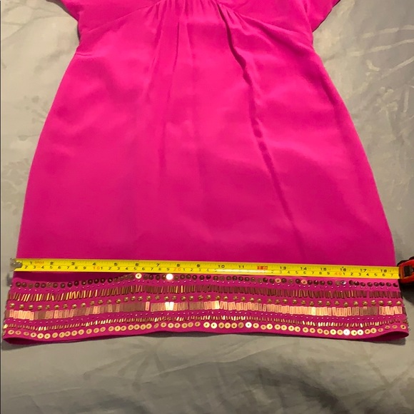 Trina Turk silk dolman sleeve dress with beading - Picture 9 of 11